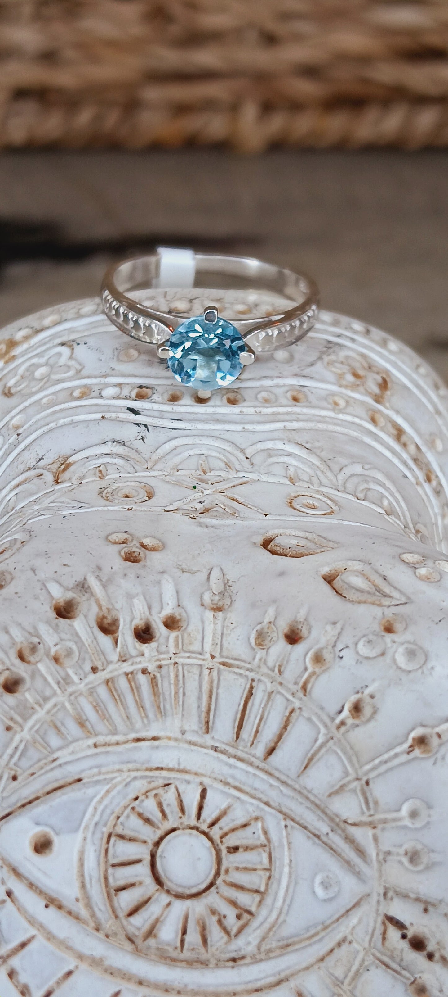 . 925 Sterling Silver Topaz Ring