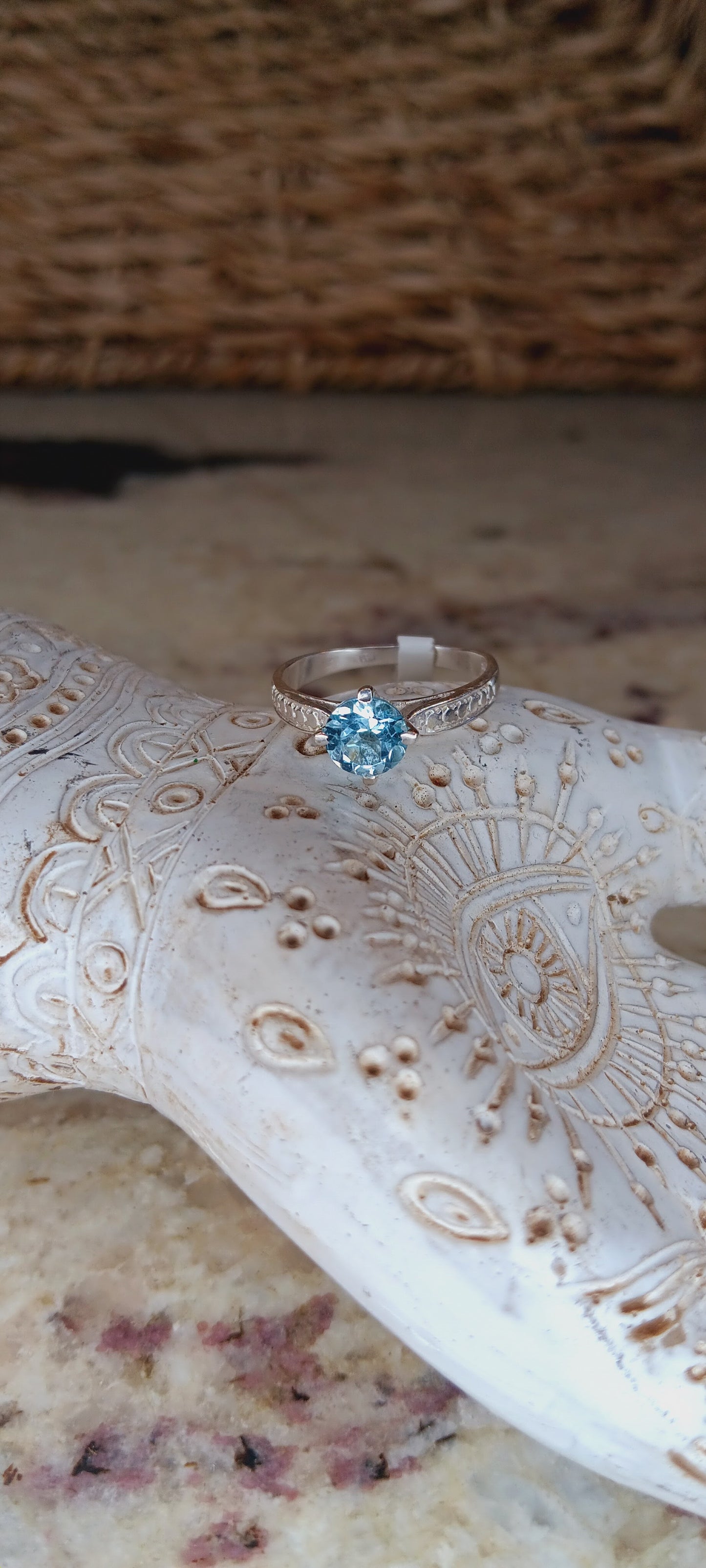 . 925 Sterling Silver Topaz Ring