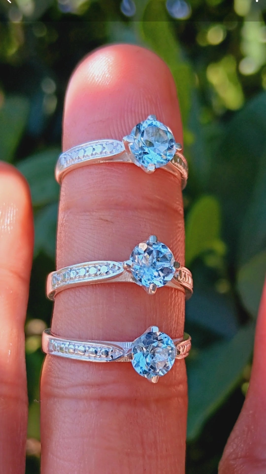. 925 Sterling Silver Topaz Ring