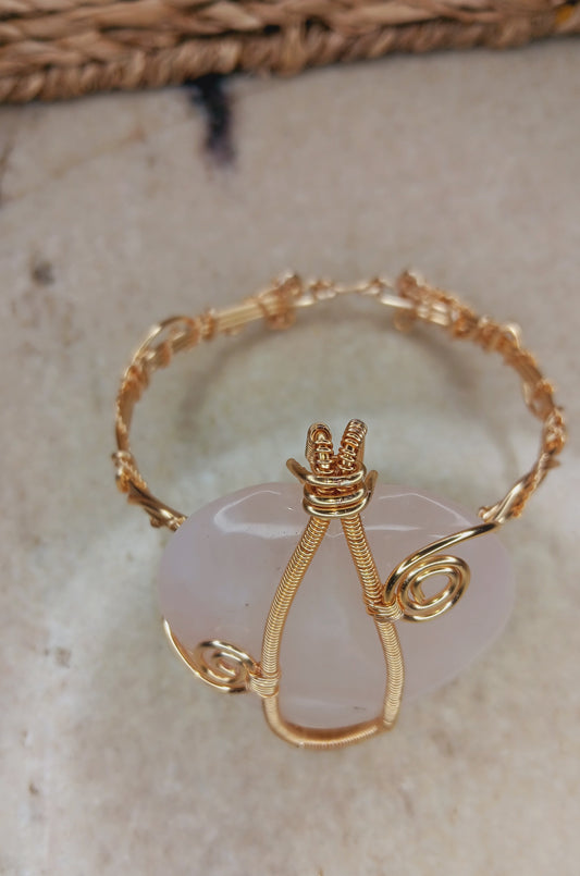 Rose Quartz Heart Bracelet