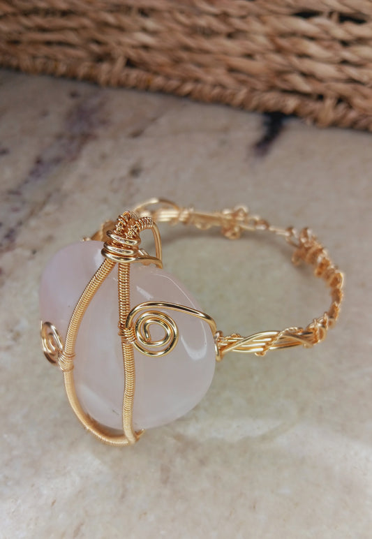 Rose Quartz Heart Bracelet