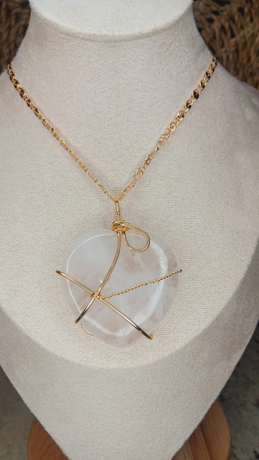 Rose Quartz Heart Pendant Necklace