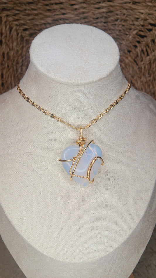 Opalite Stone Pendant Necklace