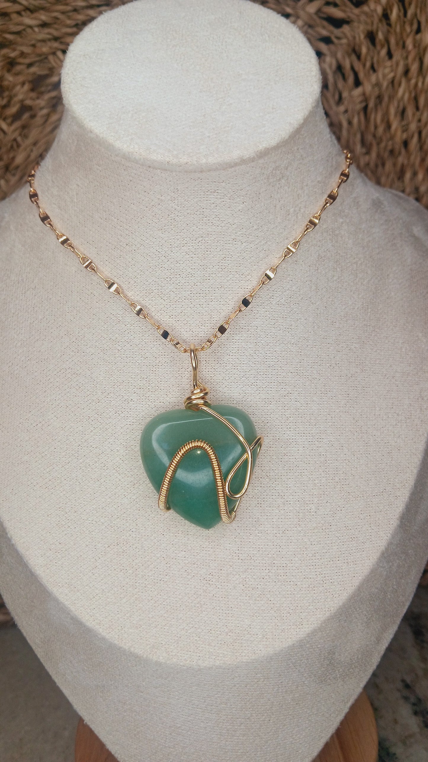 Green Aventurine Heart Necklace