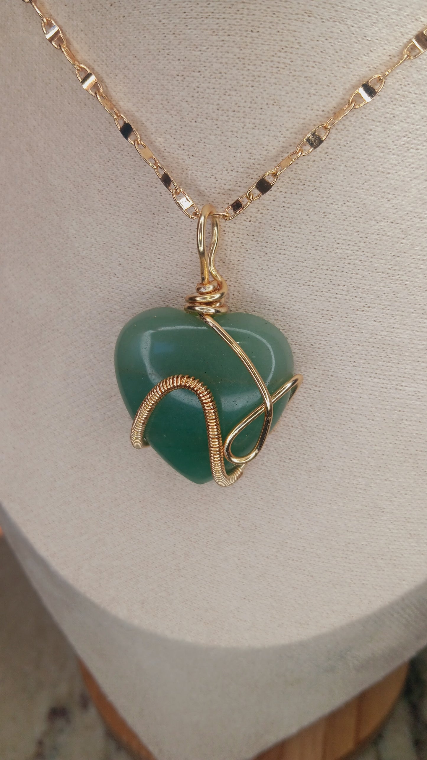 Green Aventurine Heart Necklace