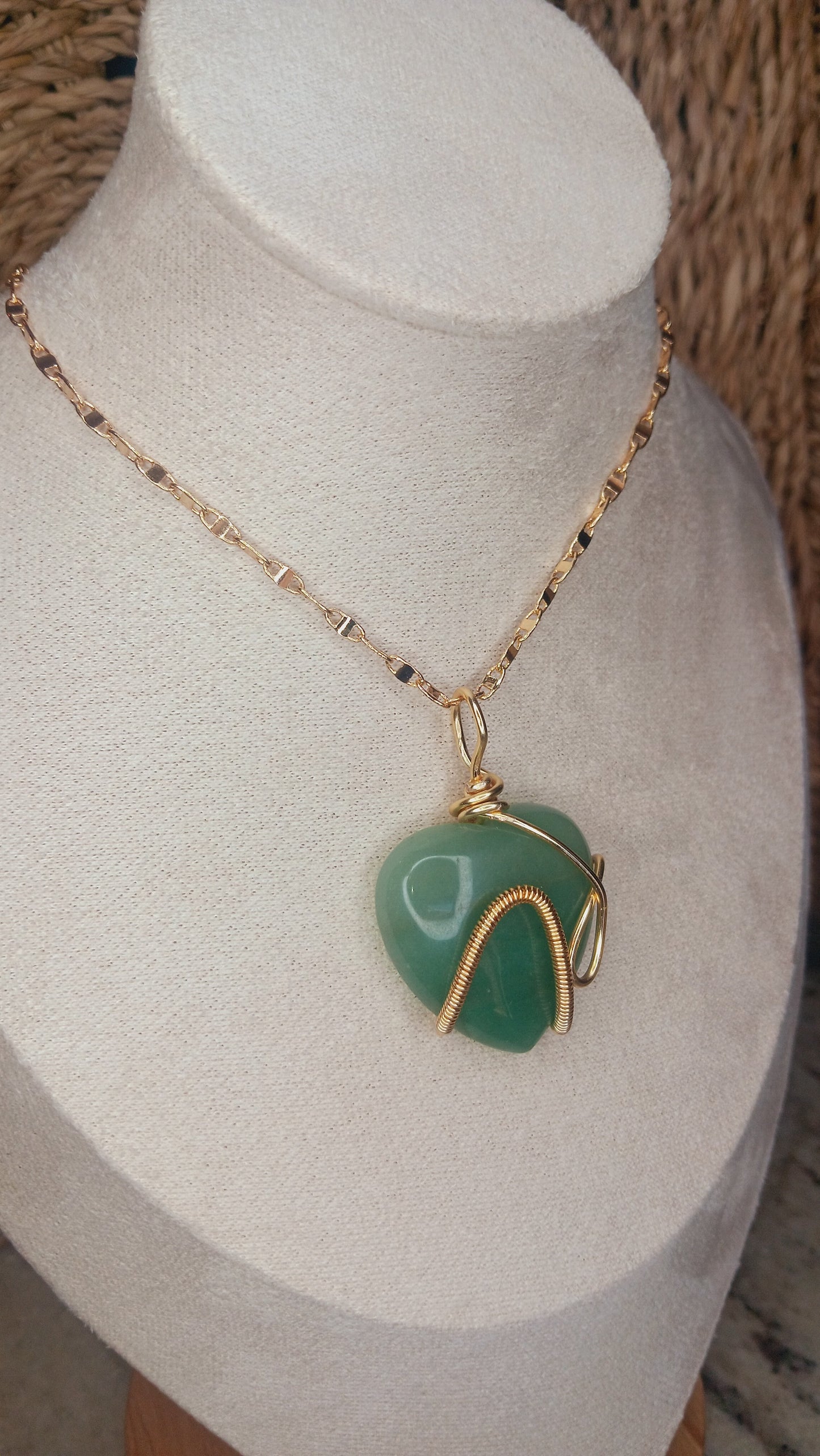 Green Aventurine Heart Necklace