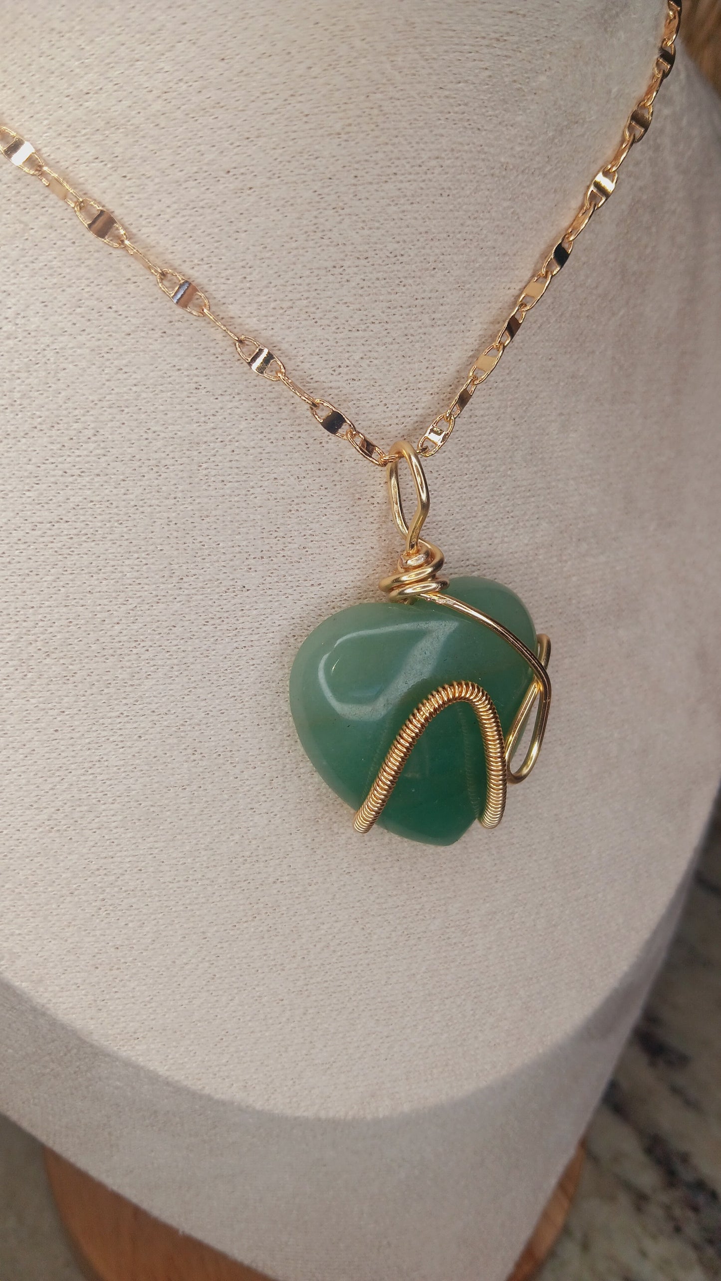 Green Aventurine Heart Necklace