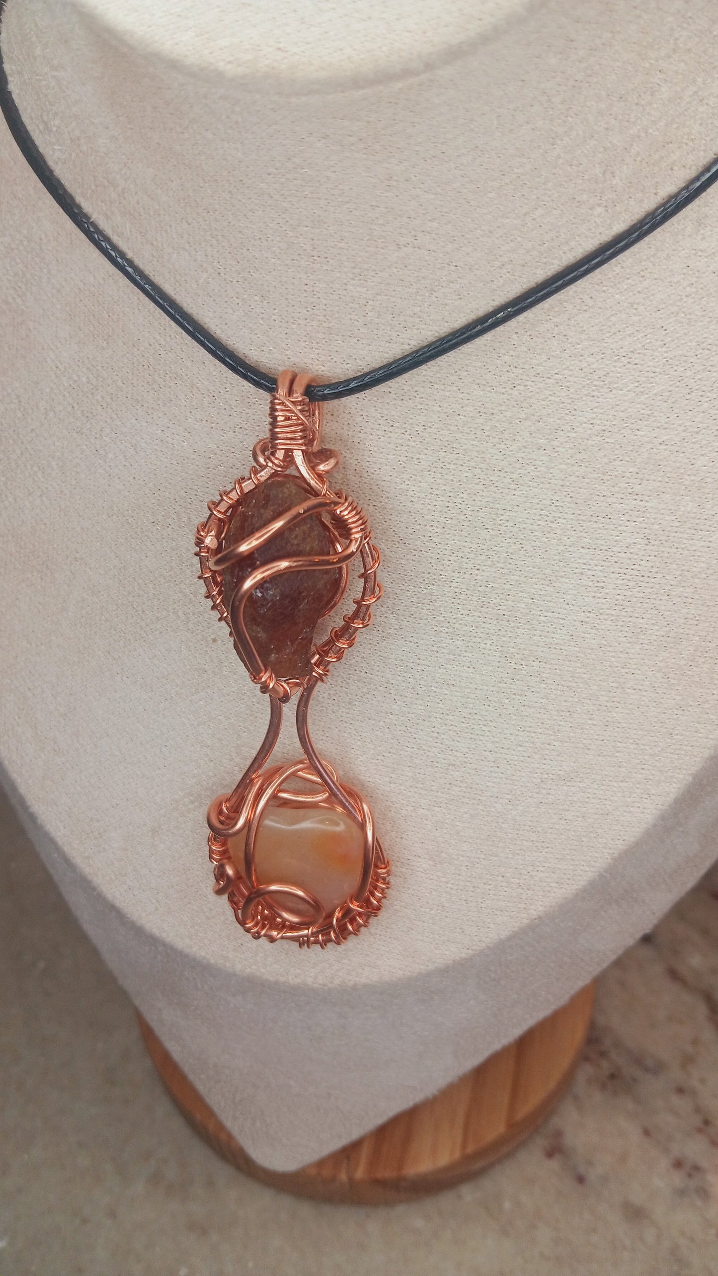 "Heart and Soul" African Red Garnet and Carnelian Pendant