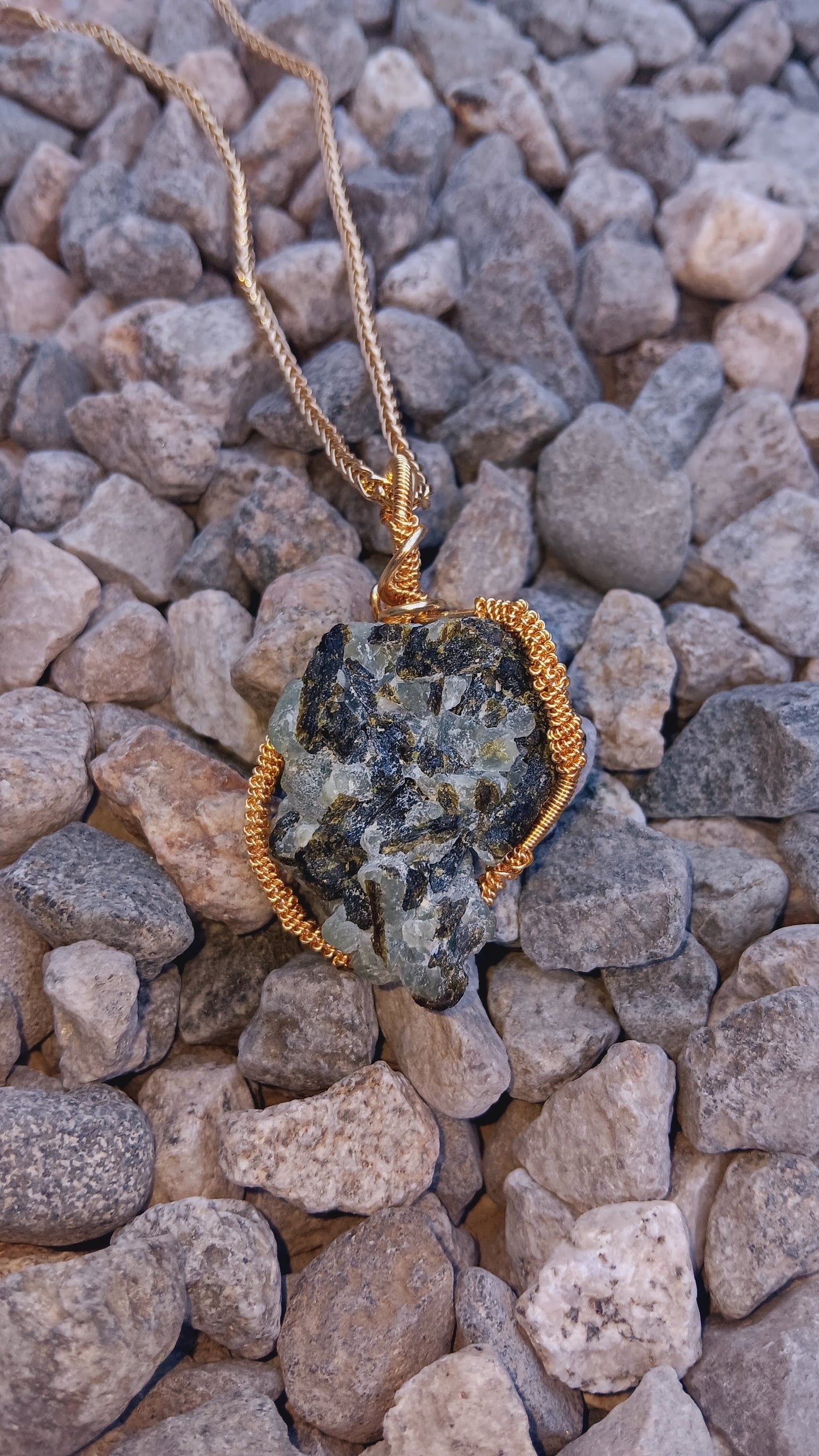 Prenhnite and Epidote Pendant Necklace