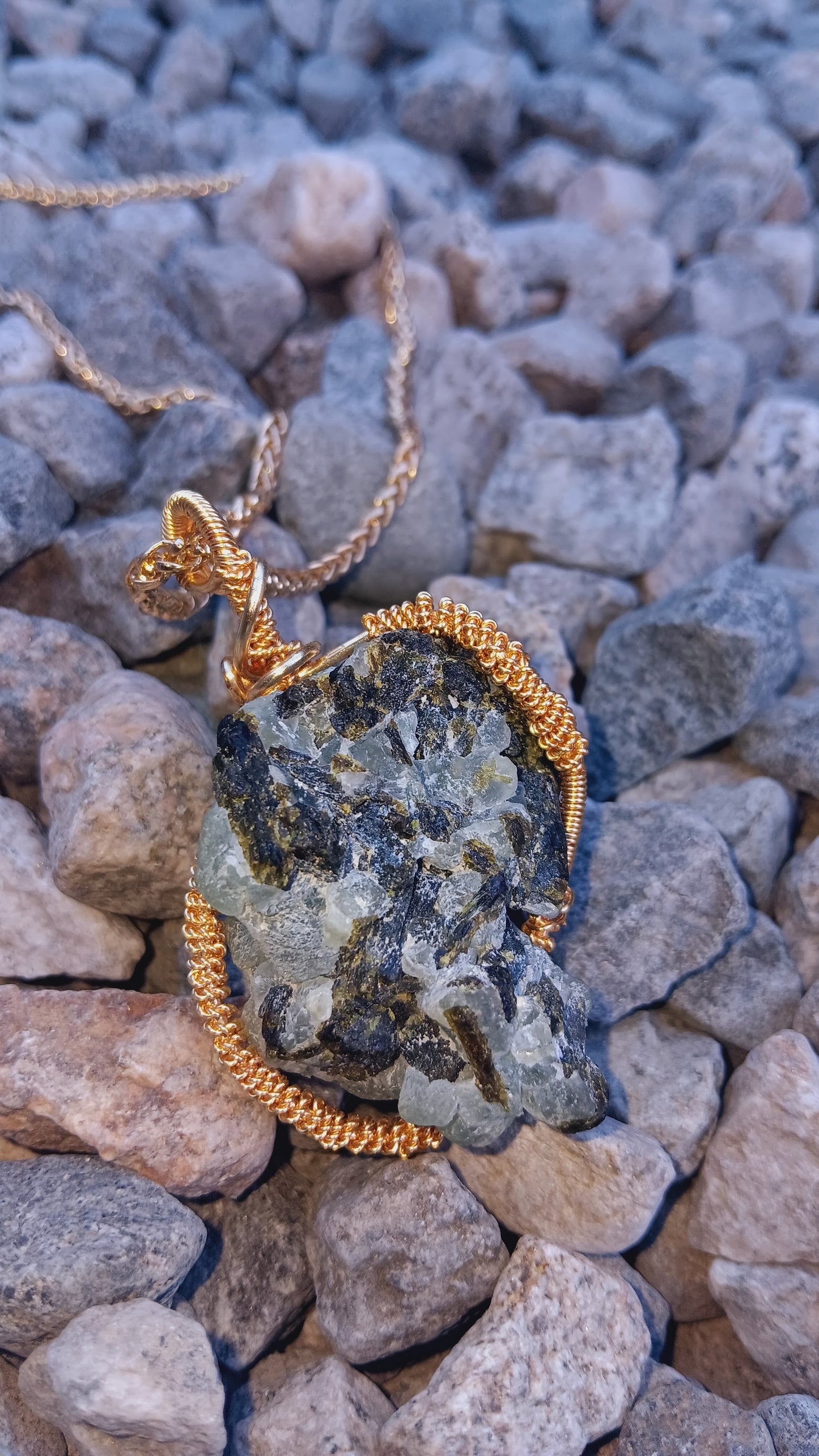 Prenhnite and Epidote Pendant Necklace