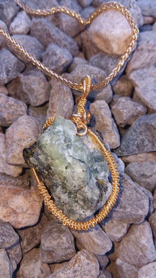 Prenhnite and Epidote Pendant Necklace