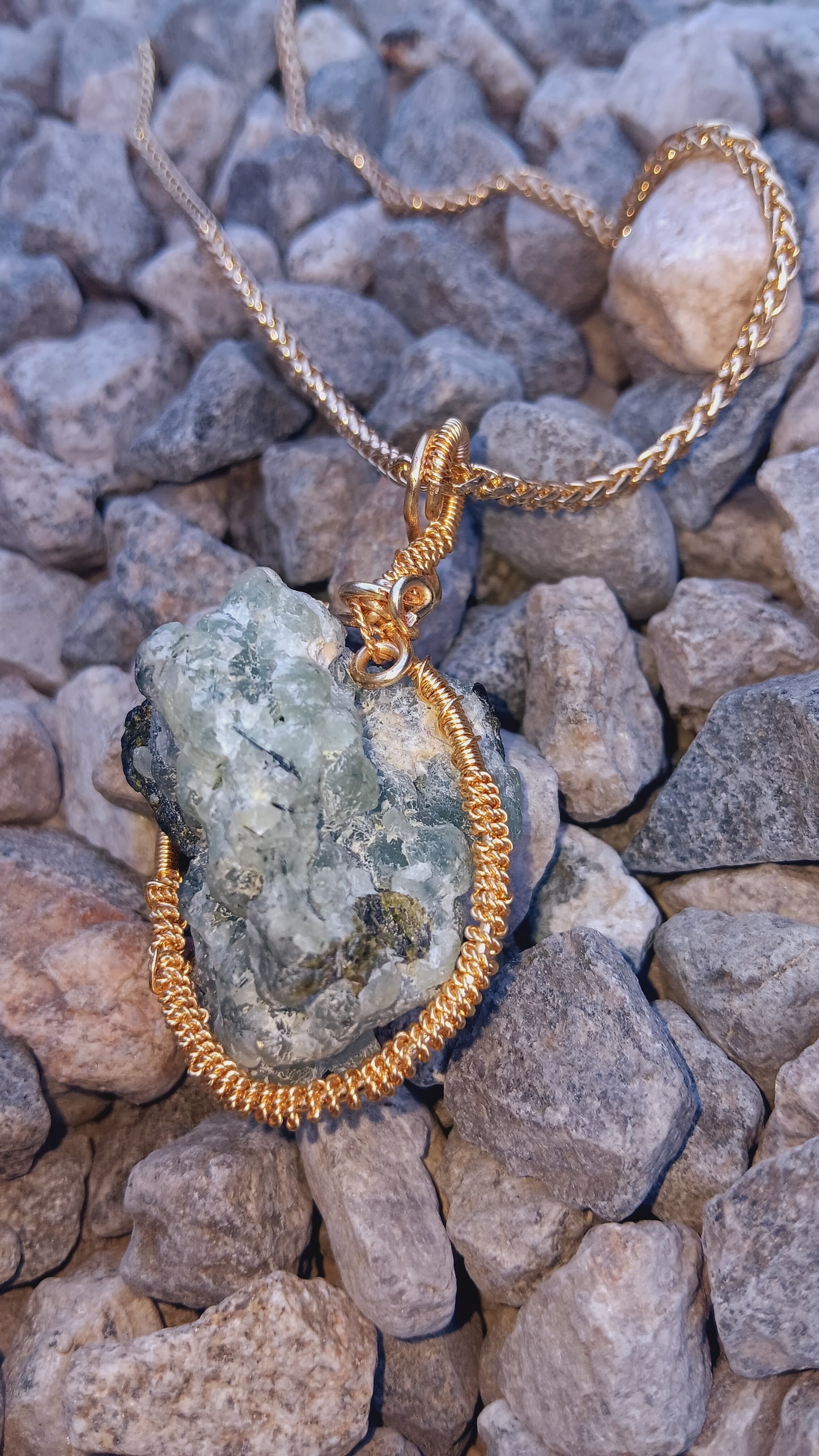 Prenhnite and Epidote Pendant Necklace