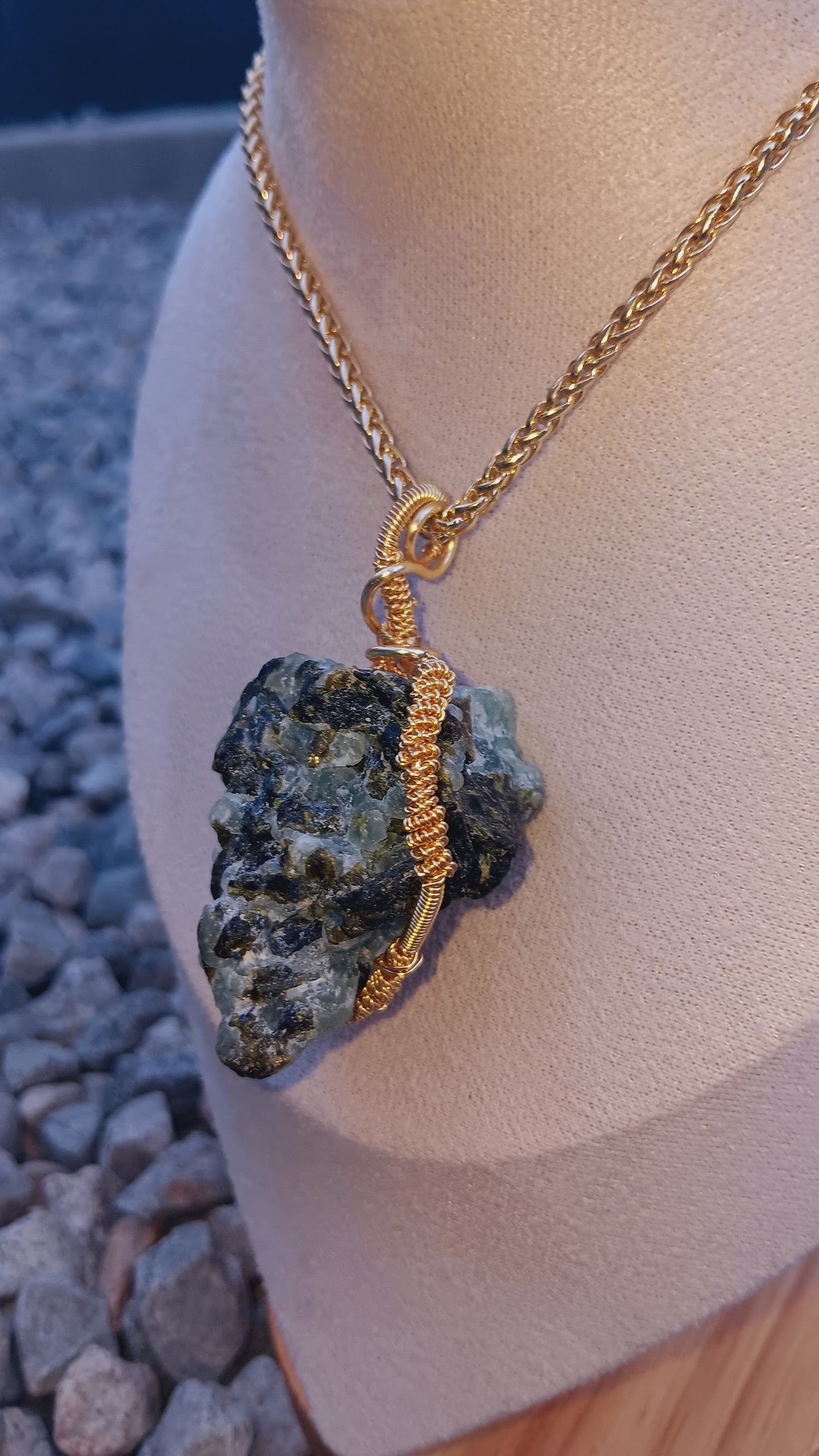 Prenhnite and Epidote Pendant Necklace