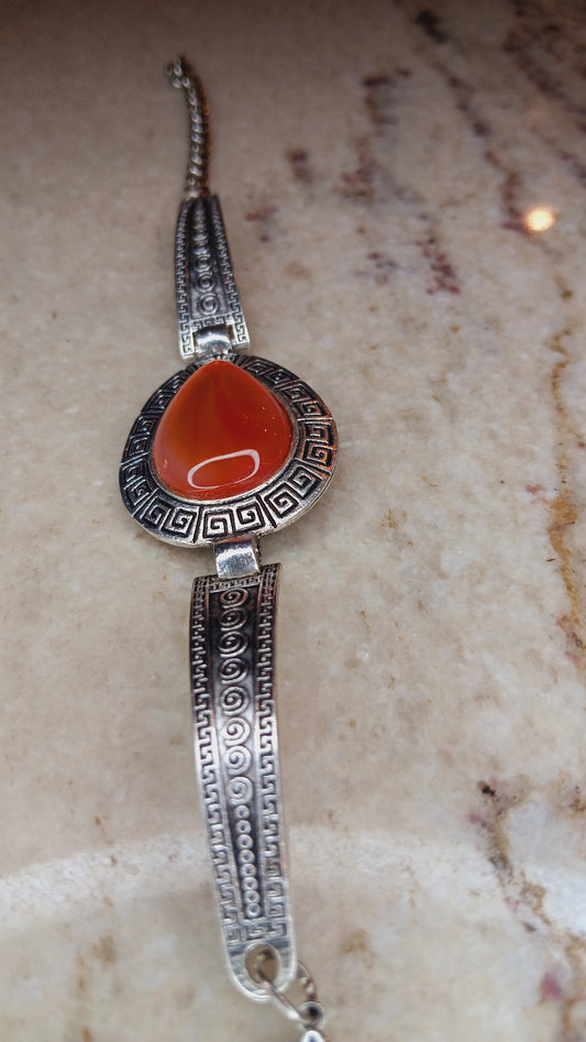 Carnelian Silver Bracelet