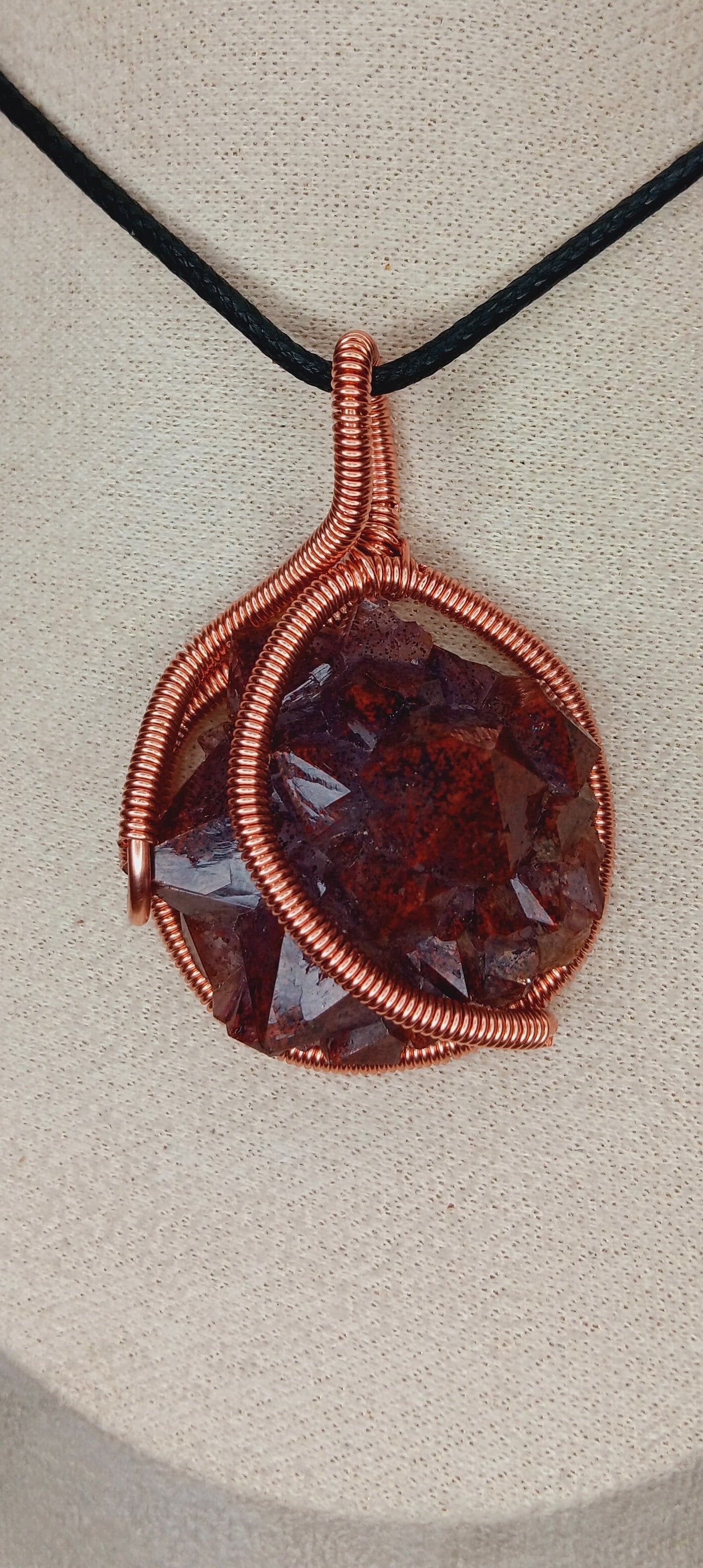 Auralite-23 Copper Wire Wrapped Pendant/ Amethyst/ Auralite-23 Natural Crystal