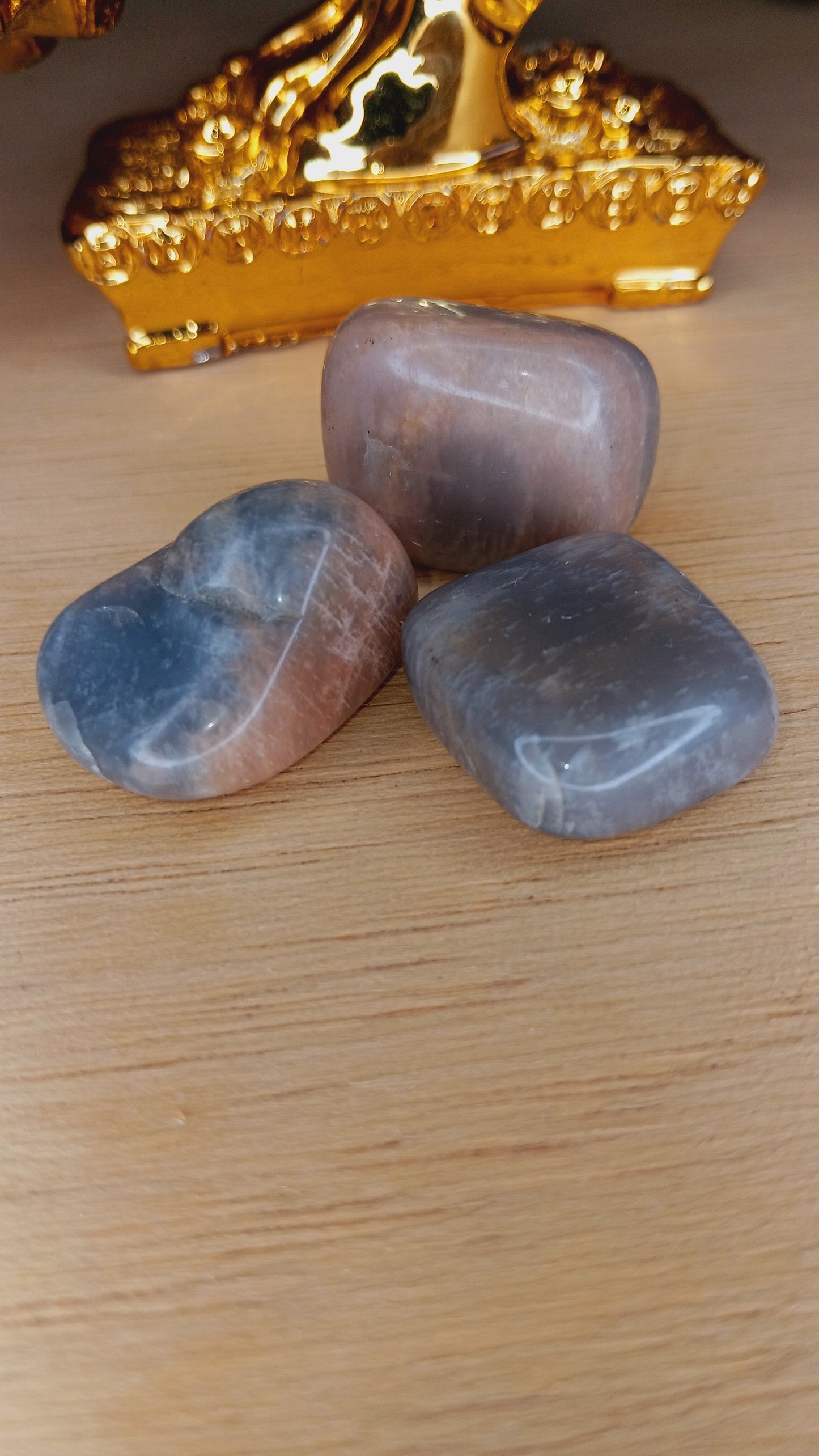 Grey and Peach Moonstone/ Tumbled Moonstone /A stone for “new beginnings”,