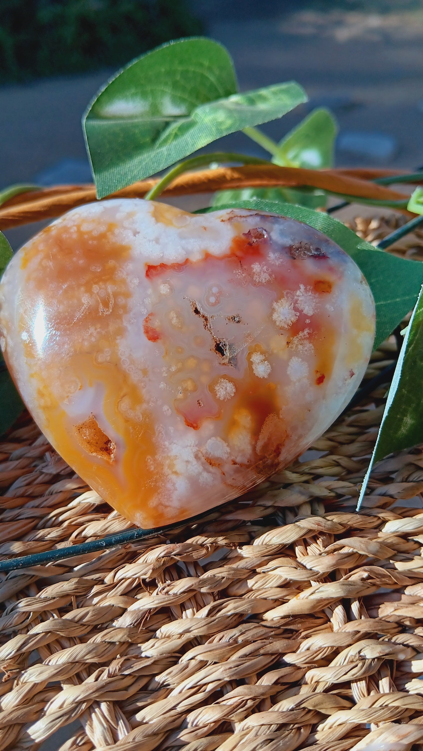 Flower Agate Blossom Heart/ Natural Cherry Blossom