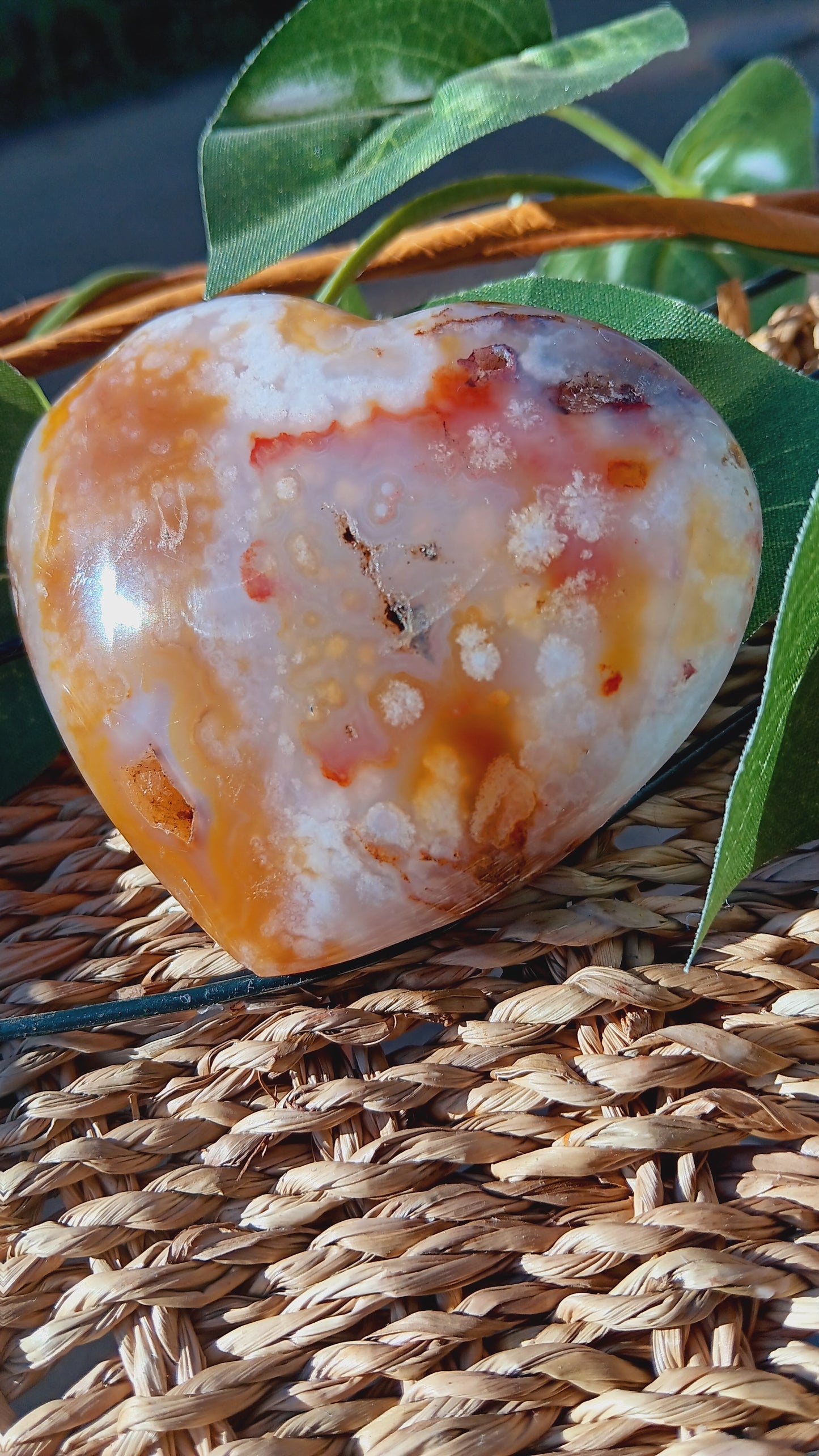 Flower Agate Blossom Heart/ Natural Cherry Blossom