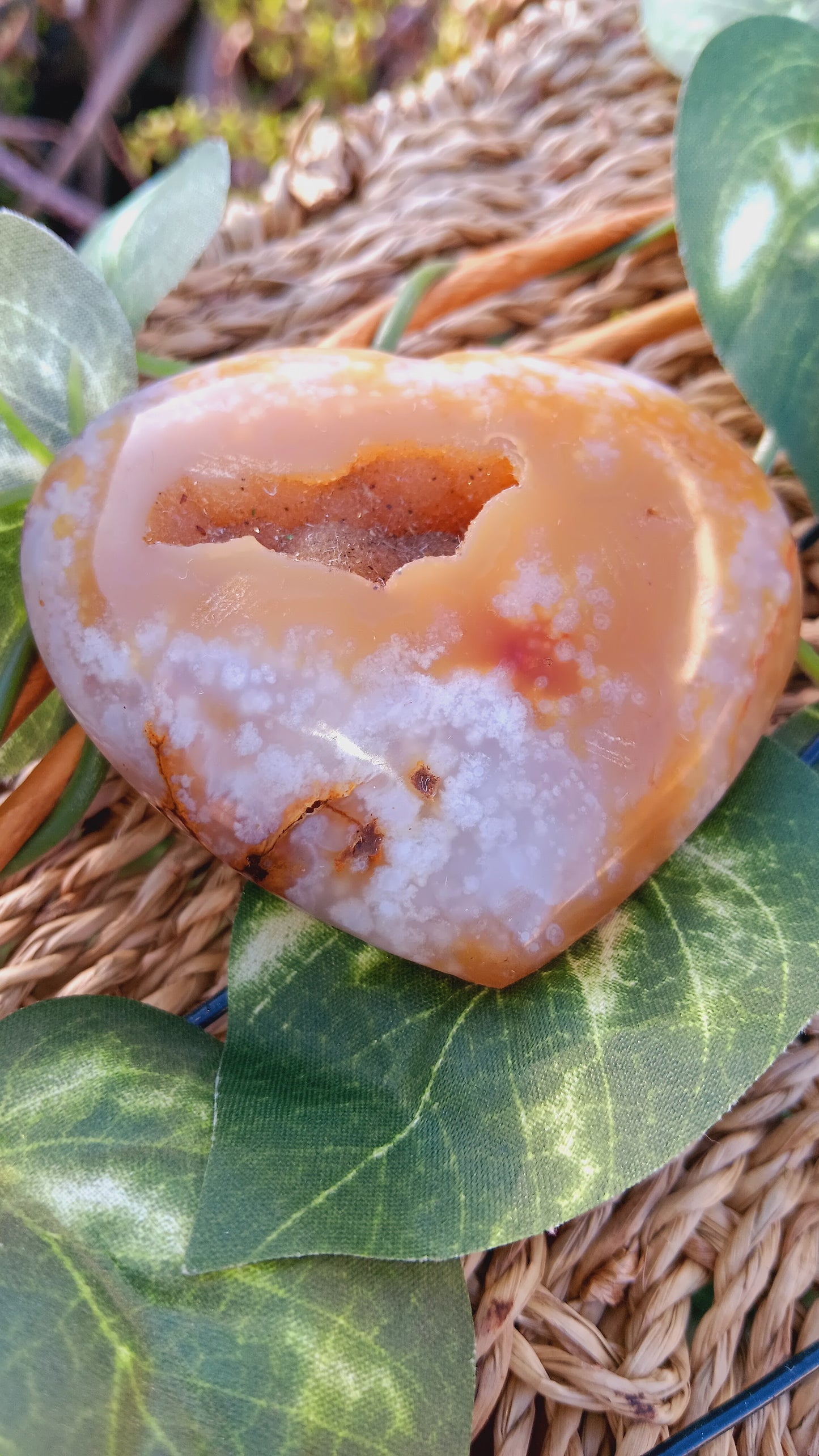 Flower Agate Blossom Heart/ Natural Cherry Blossom