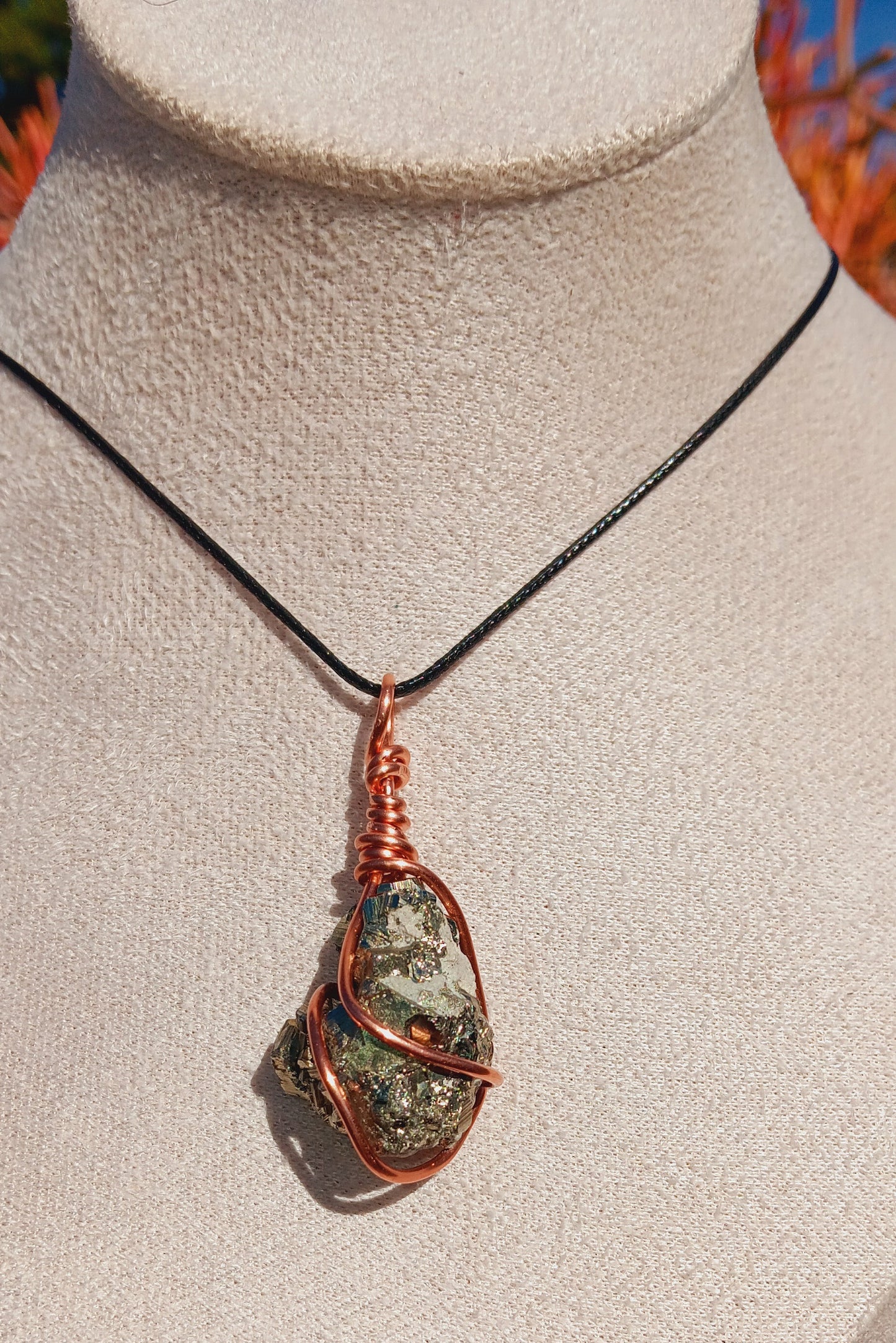 Pyrite Copper Wire Wrapped Pendant