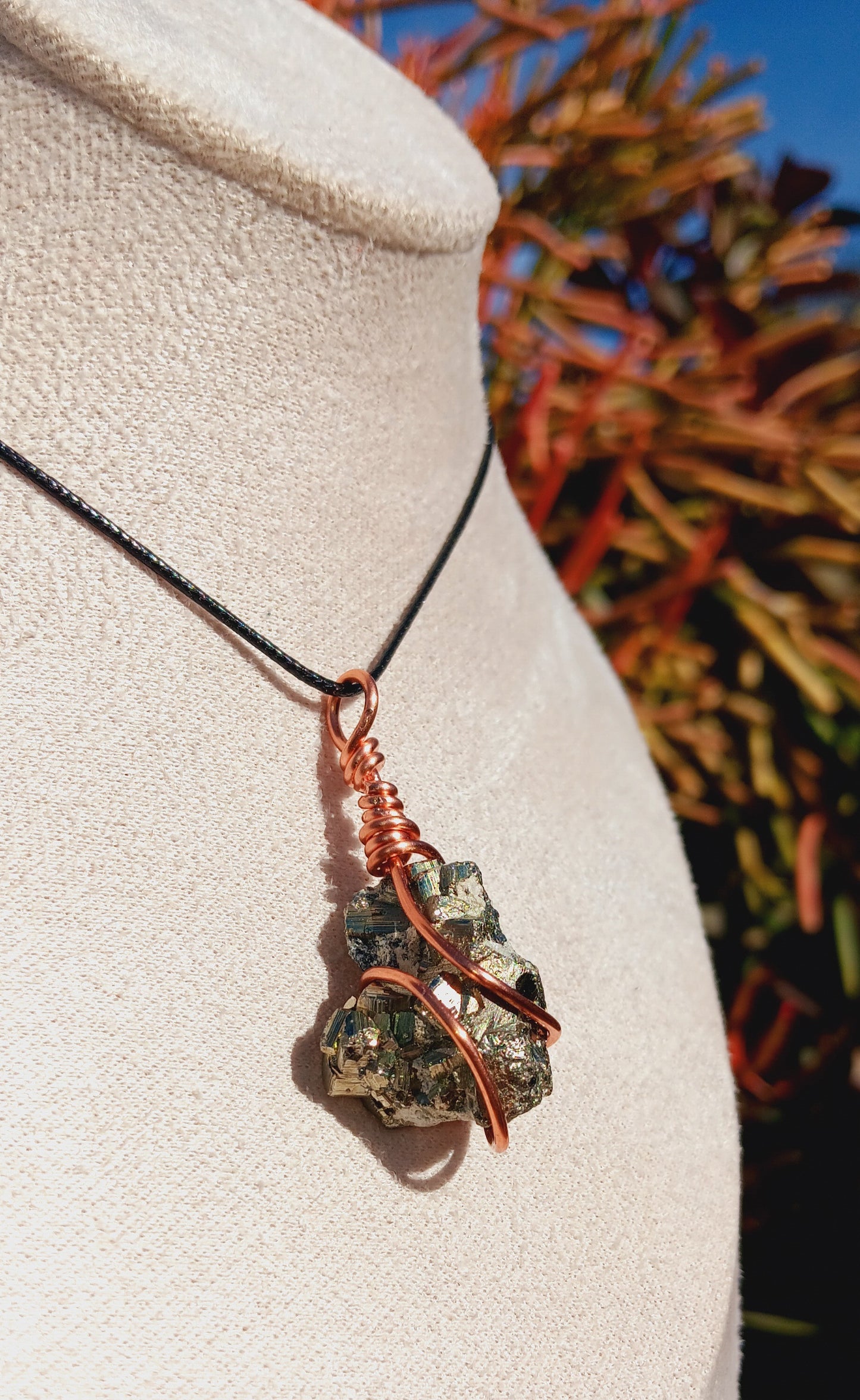 Pyrite Copper Wire Wrapped Pendant