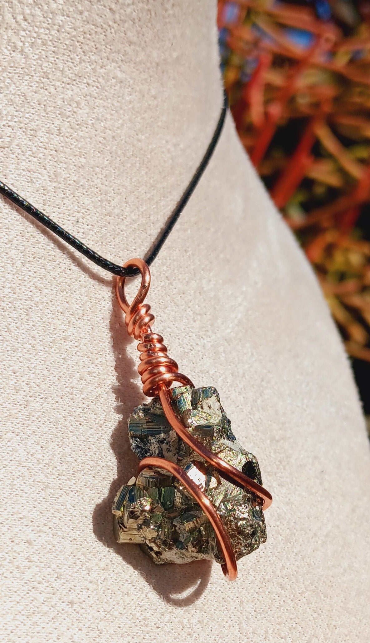 Pyrite Copper Wire Wrapped Pendant