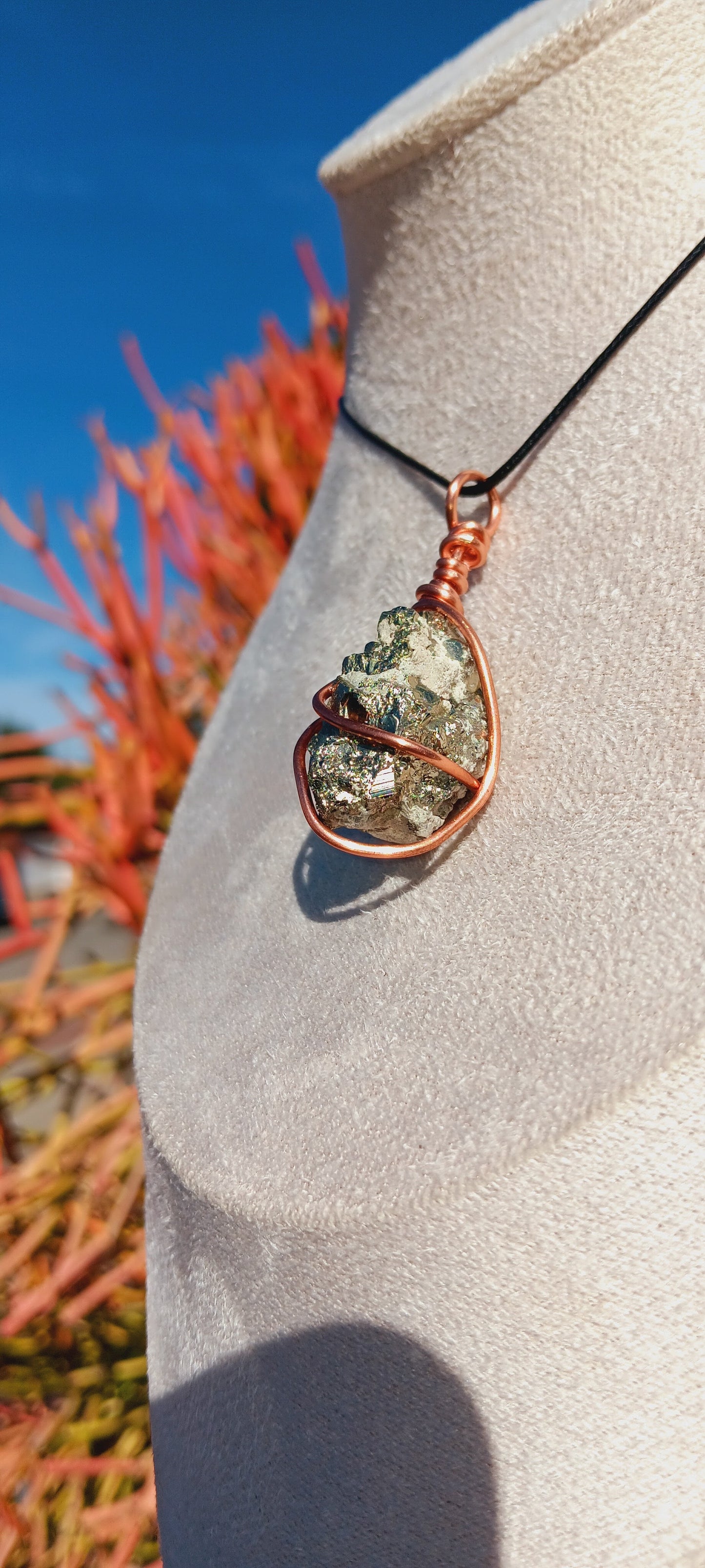 Pyrite Copper Wire Wrapped Pendant