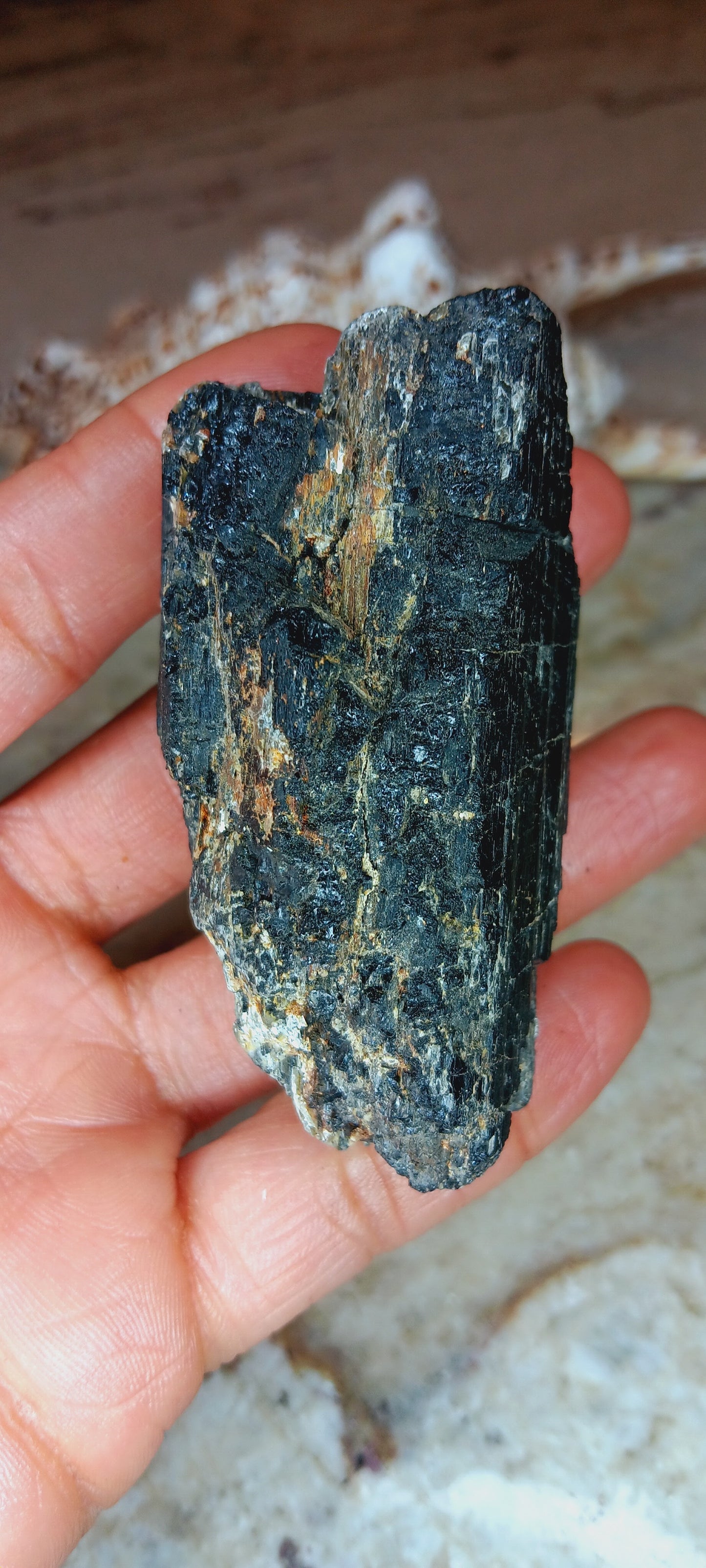 Natural Black Tourmaline And Muscovite Mica Crystal