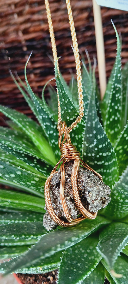 Pyrite Cluster Pendant Necklace